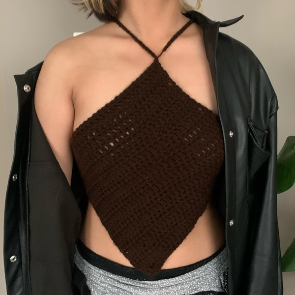 Brown Crochet Halter Top “Kylie Jenner Inspired” - Picture 5 of 6